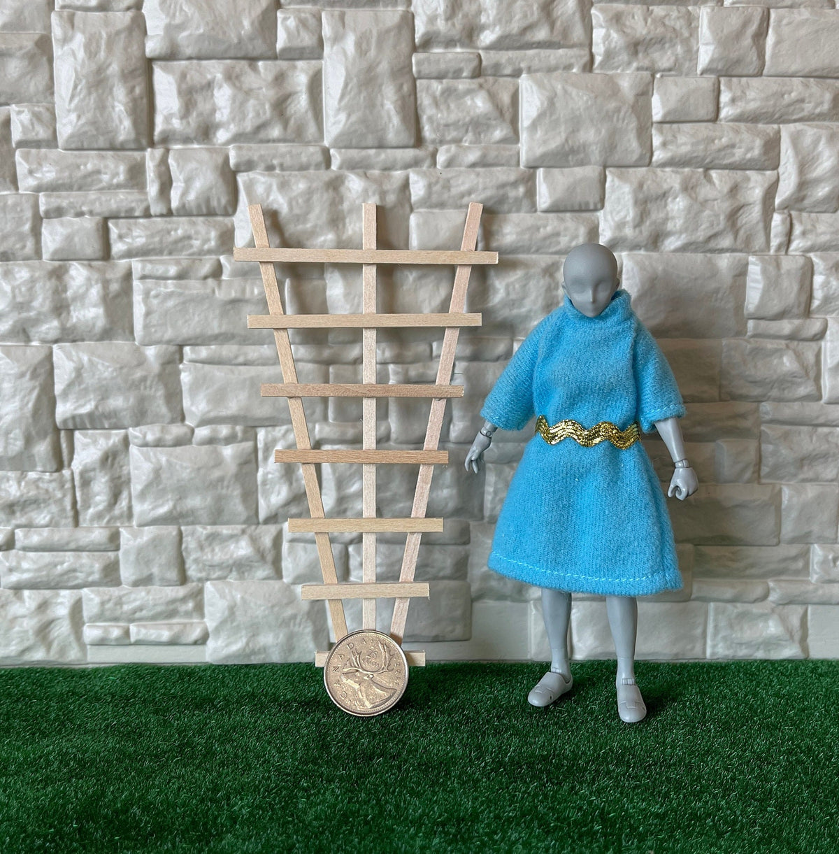 1:12 Scale Miniature Unpainted Wood Garden Trellis Frame, 5-5/8 inch tall, DIY Dollhouse Supply (tapered)