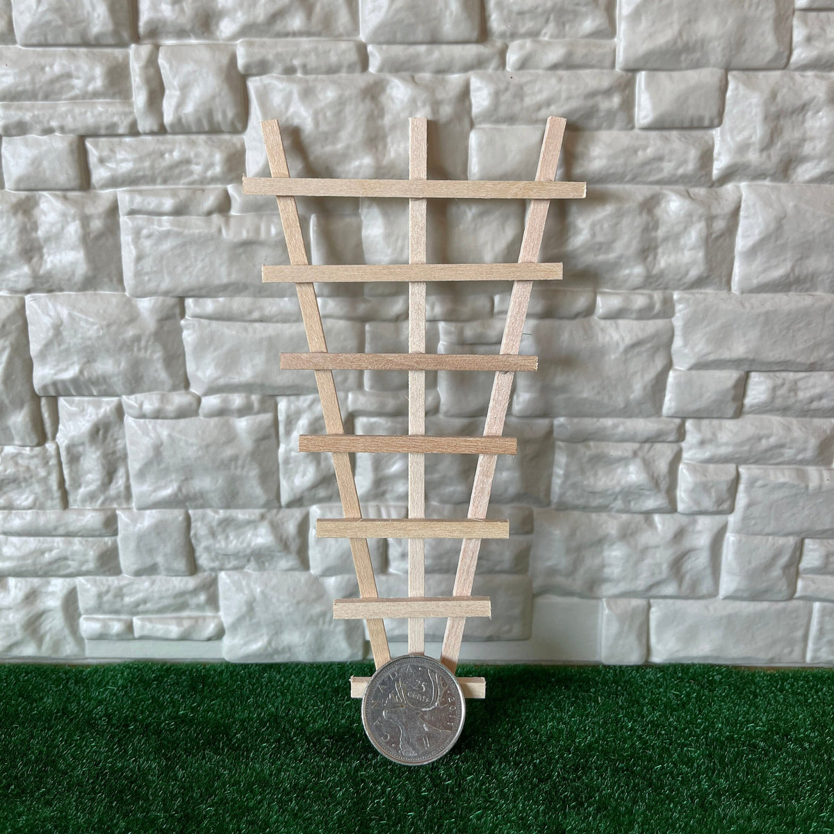 1:12 Scale Miniature Unpainted Wood Garden Trellis Frame, 5-5/8 inch tall, DIY Dollhouse Supply (tapered)