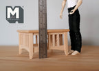 1:12 Scale Miniature Unpainted Wood Coffee Table, Slatted Sides, 2-15/16 inch square, DIY Dollhouse Supply