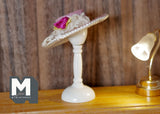 1:12 Dollhouse Miniature Boater Hat with Hat Stand (Fixed) - H049