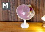 1:12 Dollhouse Miniature Boater Hat with Hat Stand (Fixed) - H049