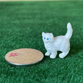 1:12 Scale Miniature Resin Fluffy Kitten, Standing, 3/4 inch long, DIY Dollhouse Supply (white)