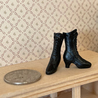 Miniature Victorian Style Mid Calf Boots , Women's Boots , Miniature Booties 1:12 Scale - G075