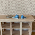 1:12 Scale Miniature Sneakers, 1 Pair, 7/8 inch long, DIY Dollhouse Supply (blue)