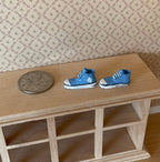 1:12 Scale Miniature Sneakers, 1 Pair, 7/8 inch long, DIY Dollhouse Supply (blue)