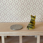 1:12 Scale Miniature Sitting Tabby Cat, 1 inch tall, DIY Dollhouse Supply (tan) (style B)