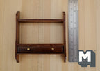 1:12 Scale Miniature Wood Wall Shelf with Drawer, 2-15/16 inch tall, DIY Dollhouse Supply (walnut)
