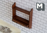 Dollhouse Supplies miniature 1:12 scale Wall Cupboard, Wood Wall Bracket, Wall rack, Wall Cupboard (walnut) - I013