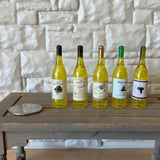 Dollhouse Miniature Assorted Wine Bottles Set of 5 , 1:6 Scale Wine Bottles (style A) (Yellow)- B022