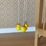 Dollhouse Supplies Crib Mobile , Duck Mobile , Baby Crib Mobile , Miniature Duck Mobile , 1:12 Scale Hanging Mobile , Baby Mobile - G047