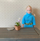 Dollhouse Supplies potted flower / dolls house Clay Orchid / decoration living room 1 12th scale miniature - F085