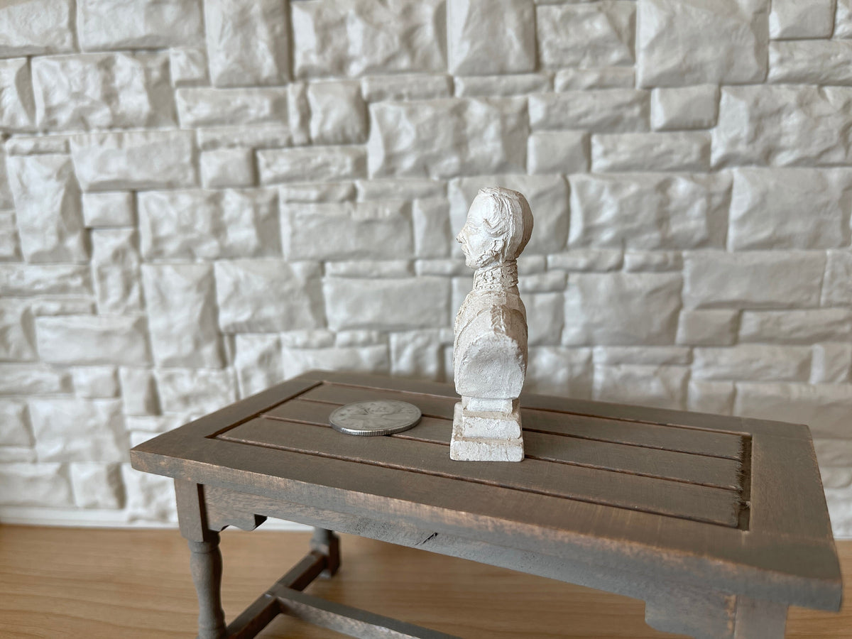 1:12 Scale Miniature Bust Sculpture of a Man in a Suit, 2-5/16 inch tall, DIY Dollhouse Supply (cast resin) (white)