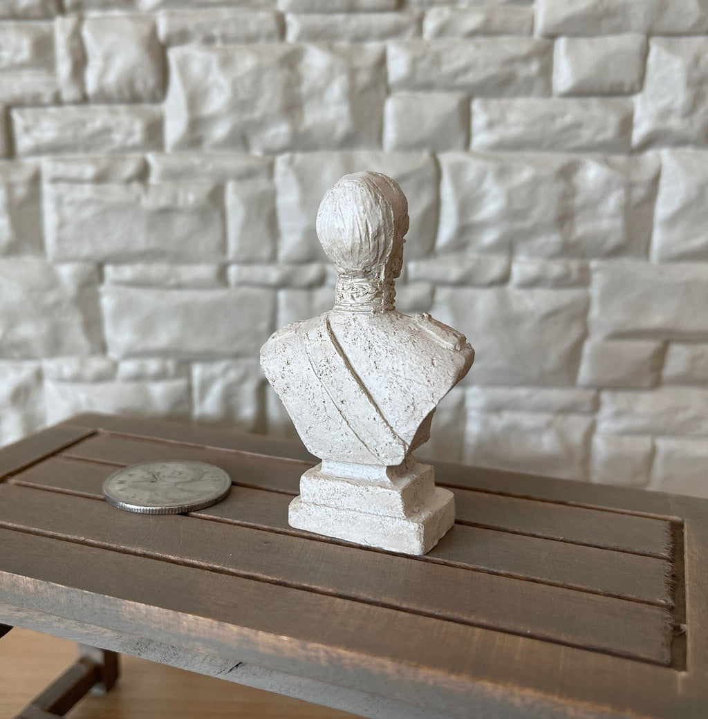 1:12 Scale Miniature Bust Sculpture of a Man in a Suit, 2-5/16 inch tall, DIY Dollhouse Supply (cast resin) (white)