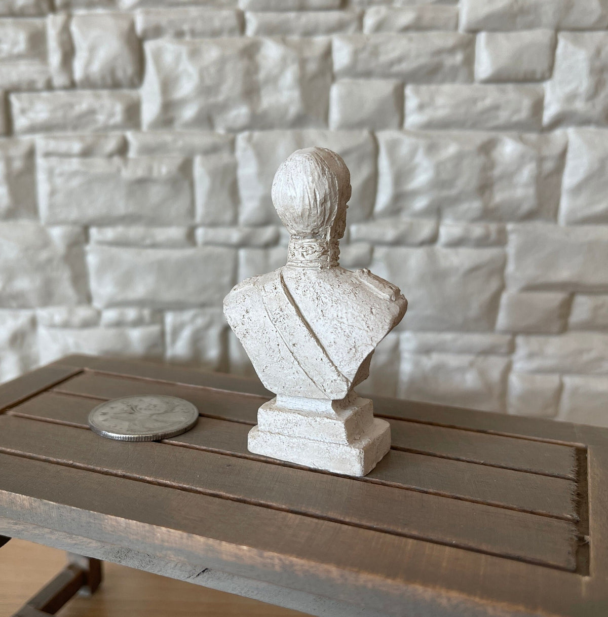 1:12 Scale Miniature Bust Sculpture of a Man in a Suit, 2-5/16 inch tall, DIY Dollhouse Supply (cast resin) (white)
