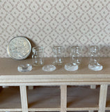 1:12 Miniature Small Clear Glass Jars with Lids Set of 4 - F028