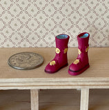 1:12 Miniature Rubber Boots , Flowers Rain Boots , Waterproof Boots - G074