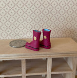 1:12 Miniature Rubber Boots , Flowers Rain Boots , Waterproof Boots - G074