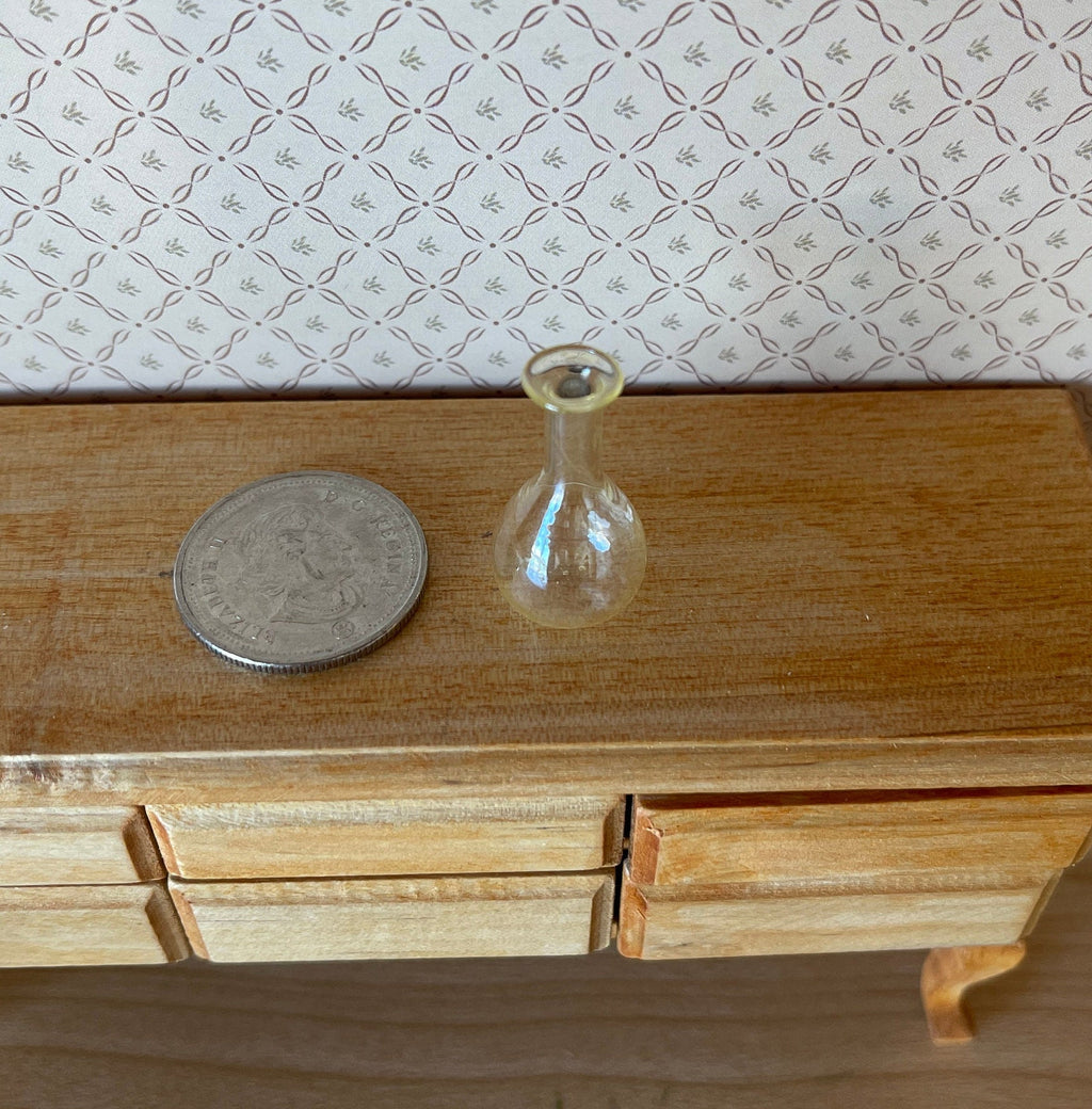 1:12 Scale Miniature Glass Decanter Vase, 1 inch tall, DIY Dollhouse Supply (clear)
