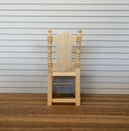 1:12 Scale Miniature Unpainted Wood Dining Chair, Shaped Back Splat, 3-15/16 inch tall, DIY Dollhouse Supply