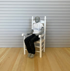 1:12 Scale Miniature Wood Ladder Back Armchair with Woven Seat, 4-3/16 inch tall, DIY Dollhouse Supply (white)