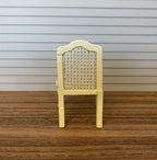 1:12 Scale Miniature Wood French Style Vanity Chair with Cane Look Back, 2-11/16 inch tall, DIY Dollhouse Supply (cream)