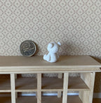 Figurine d'ours assis miniature à l'échelle 1:12, 2,5 cm de hauteur, accessoire de maison de poupée DIY (blanc)