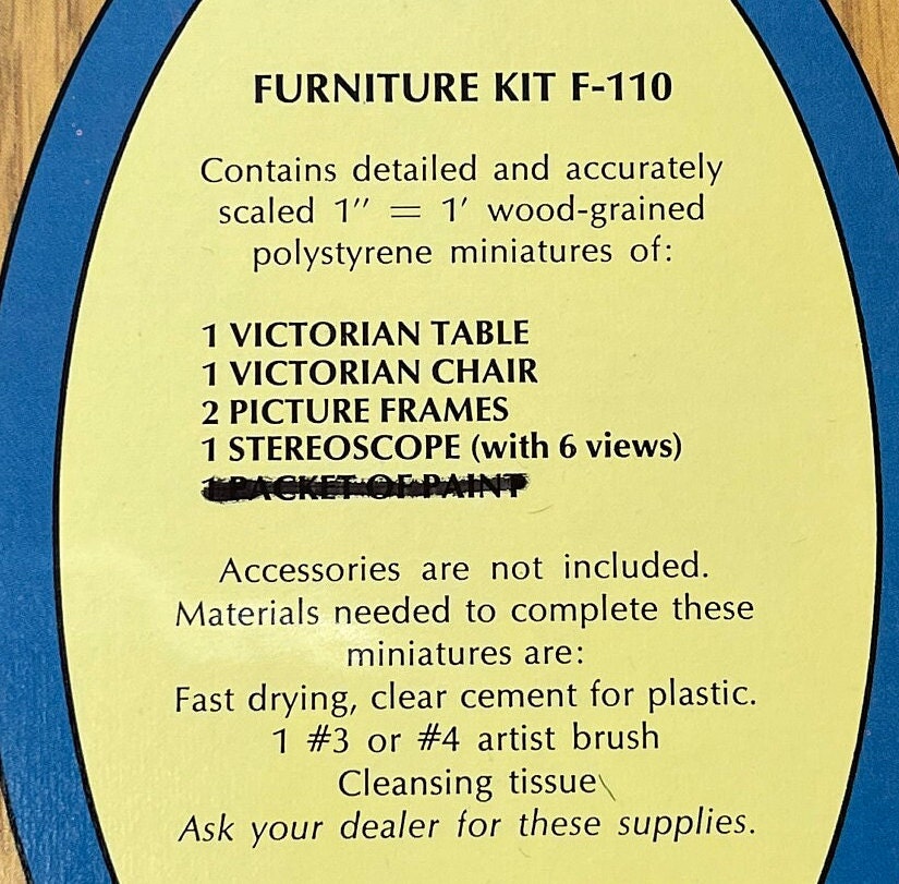1:12 Scale Miniature Victorian Table, Chair and Accessories Kit, 5 Pieces, DIY Dollhouse Supply