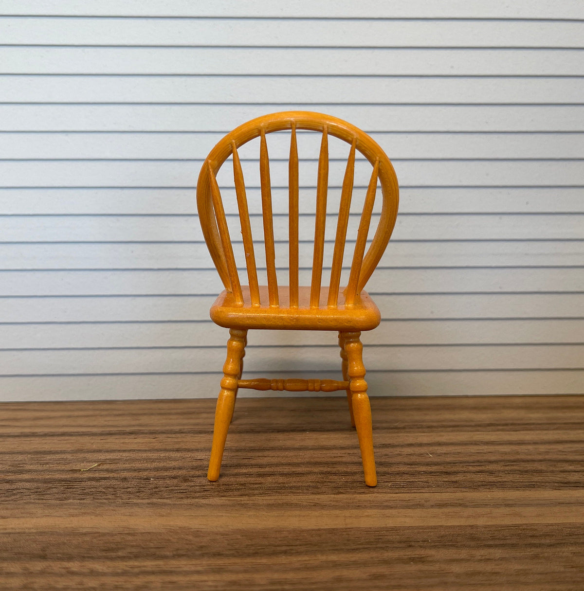 1:12 Scale Miniature Windsor Bow Back Dining Chair, 3-3/8 inch tall, DIY Dollhouse Supply (wood) (honey)