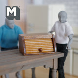 Dollhouse Supplies Bread Bin , 1:12 Scale Miniature Bread Box (made from wood) - E096