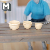 Miniature Food Mixing Bowls Set of 3 , 1:12 Scale Dollhouse Bowls (made from wood) - E052