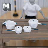 Dollhouse Supplies Metal Cooking Pot Set of 4 , 1:12 Scale Miniature Pots with Lids , Metal Saucepan Set - E037