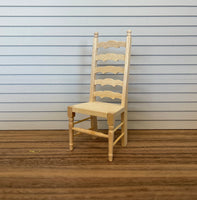 Dollhouse Ladderback Chair Unfinished Unpainted 1:12 Scale Miniature Chair - C005