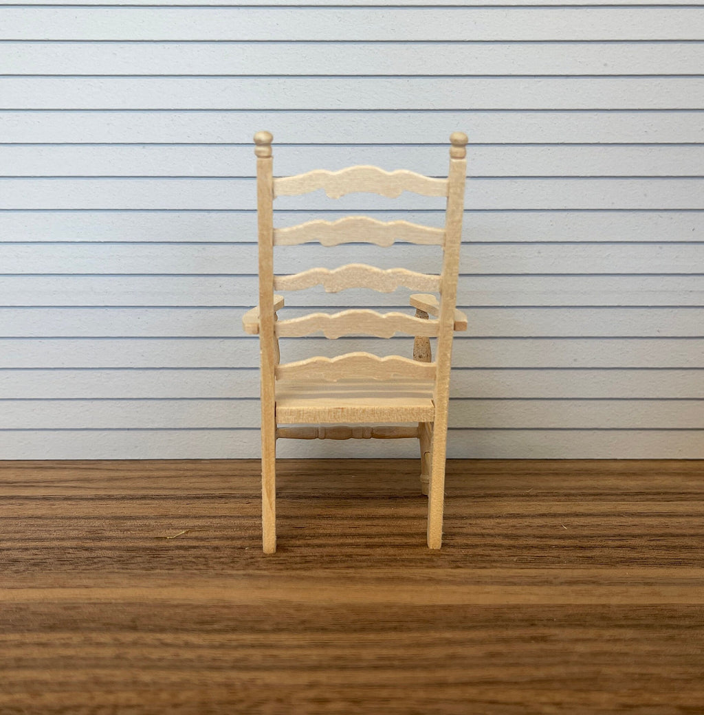 Dollhouse Supplies Ladderback Chair Unfinished Unpainted 1:12 Scale Miniature Chair - D008