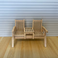 Dollhouse Supplies Fairy Garden Loveseat with Middle Table 1:12 Miniature Unfinished Garden Chair with Center Table , Fairy Sofa  - E005