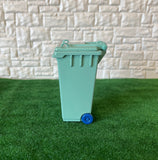 Dollhouse Supplies Trash Can with Wheels 1:12 Scale Miniature Garbage Bin Rubbish Bin Dumpster 3-1/2 inch tall  - D089