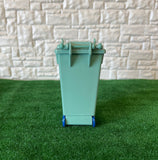 Dollhouse Supplies Trash Can with Wheels 1:12 Scale Miniature Garbage Bin Rubbish Bin Dumpster 3-1/2 inch tall  - D089