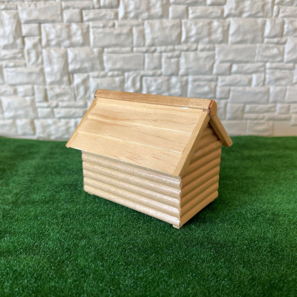Dollhouse Dog House , Dog Log Cabin , Dog Kennel , 1:12 Scale Miniature Wooden Pet House , Miniature Log House , Animal Wood Cabin - C014