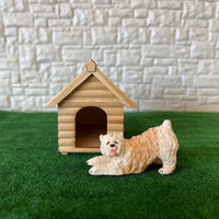 Dollhouse Dog House , Dog Log Cabin , Dog Kennel , 1:12 Scale Miniature Wooden Pet House , Miniature Log House , Animal Wood Cabin - C051