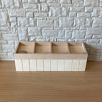 1:12 Scale Miniature Unpainted Wood Produce Display Shelf, 4 Sections, 7-1/16 inch wide, DIY Dollhouse Supply