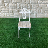 Dollhouse Fairy Garden Chair , 1:12 Scale Miniature Metal Balcony Chair , Metal Wire Patio Chair , Outdoor Chair - D018