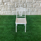 Dollhouse Fairy Garden Chair , 1:12 Scale Miniature Metal Balcony Chair , Metal Wire Patio Chair , Outdoor Chair - D029