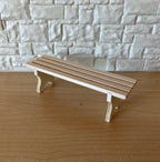1:12 Scale Miniature Unpainted Wood Slatted Garden Bench, 1-7/16 inch tall, DIY Dollhouse Supply