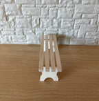 1:12 Scale Miniature Unpainted Wood Slatted Garden Bench, 1-7/16 inch tall, DIY Dollhouse Supply