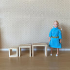 Dollhouse Unpainted Nesting Coffee Tables , 1:12 Scale Miniature Unfinished Nesting Tables Set of 3 - J043