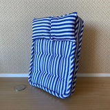 Dollhouse Mattress and Pillows  , 1:12 Scale Miniature Mattress and Pillows , Blue Striped Double Mattress and Pillows