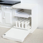 1:12 Scale Miniature Built In Dishwasher with Opening Door and Wire Racks, 2-3/4 inch tall, DIY Dollhouse Supply (wood) (white)