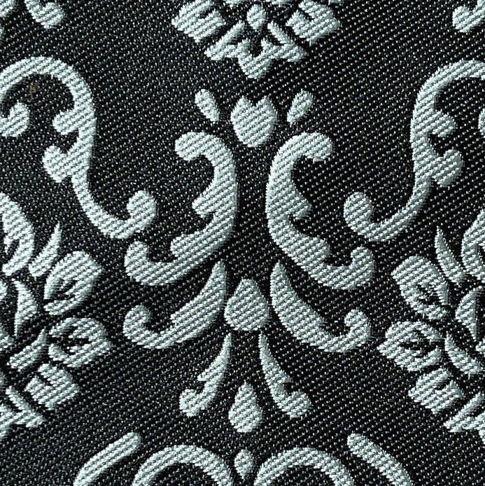 1:12 Scale Miniature Damask Area Rug, 4-5/16 inch long, DIY Dollhouse Supply (black and white)