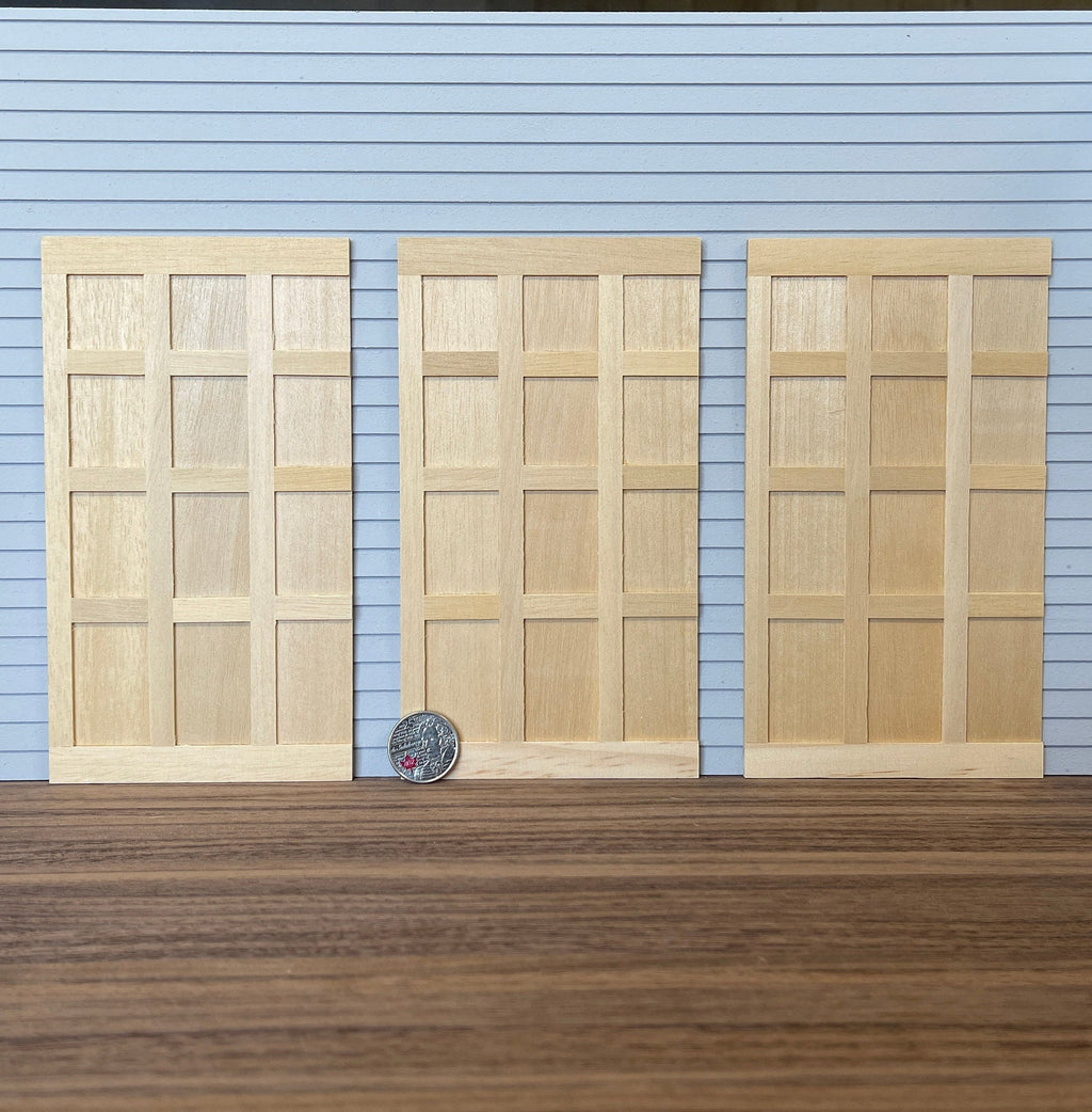 1:12 Scale Miniature Dollhouse Tudor Square Grid Wood Wall Panels, Set of 3, 7-1/16 inch tall