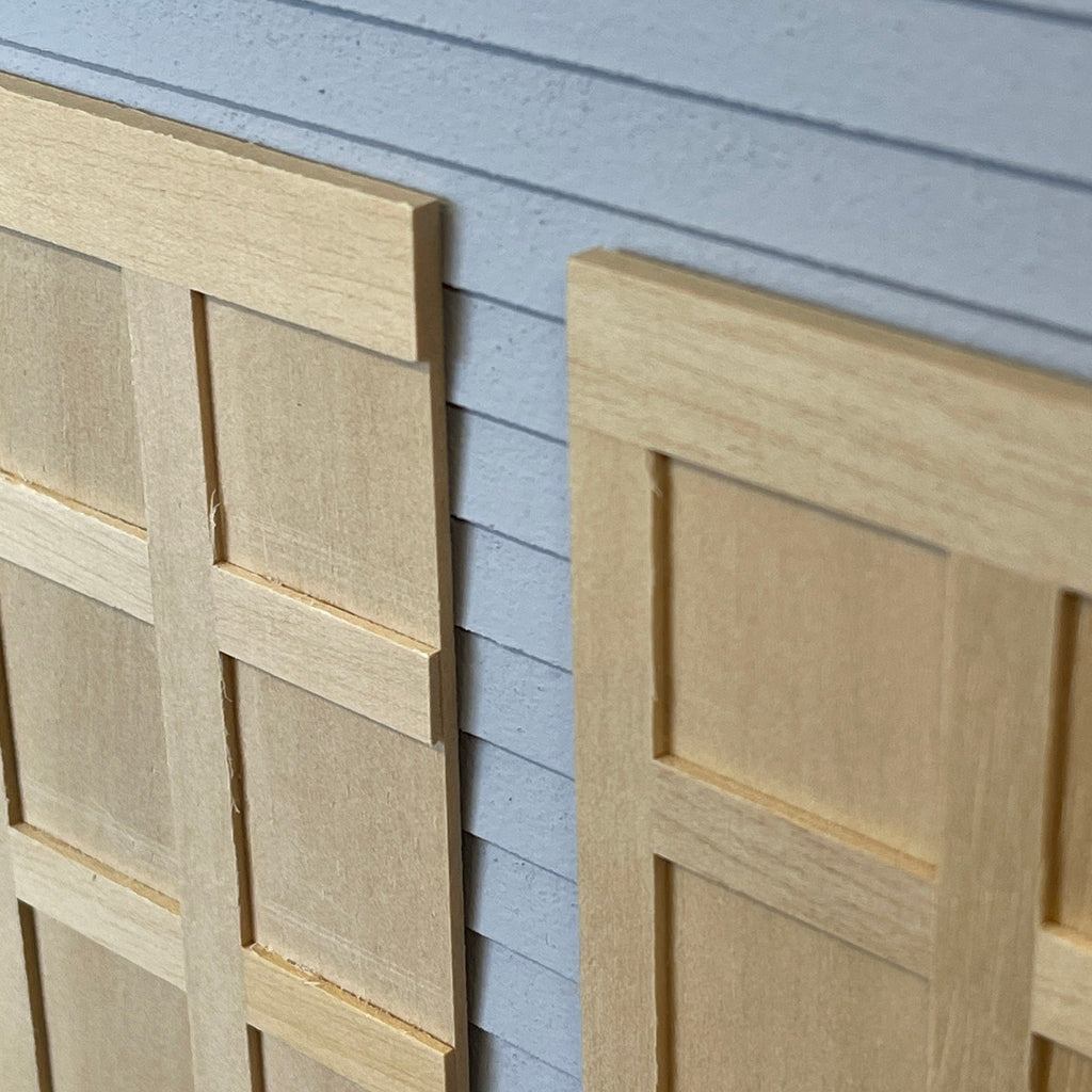 1:12 Scale Miniature Dollhouse Tudor Square Grid Wood Wall Panels, Set of 3, 7-1/16 inch tall