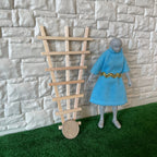 1:12 Scale Miniature Unpainted Wood Garden Trellis Frame, 5-5/8 inch tall, DIY Dollhouse Supply (tapered)